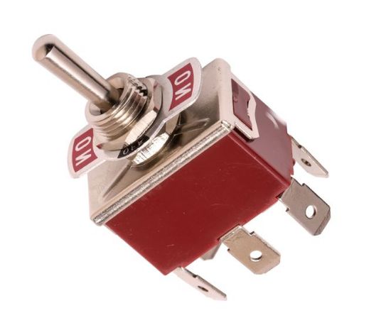 Picture of MEDIUM TOGGLE SWITCH DPDT ON-OFF-ON SPADE TERMINAL